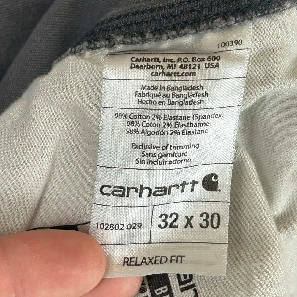 Carhartt Rugged Flex Canvas Double-Front Pant Shadow Size 32x30 (Measures 32x29)